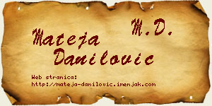 Mateja Danilović vizit kartica